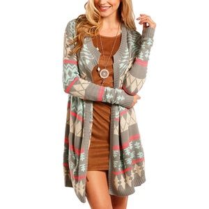 NWT rock and Roll Cowgirl Aztec Cardigan M